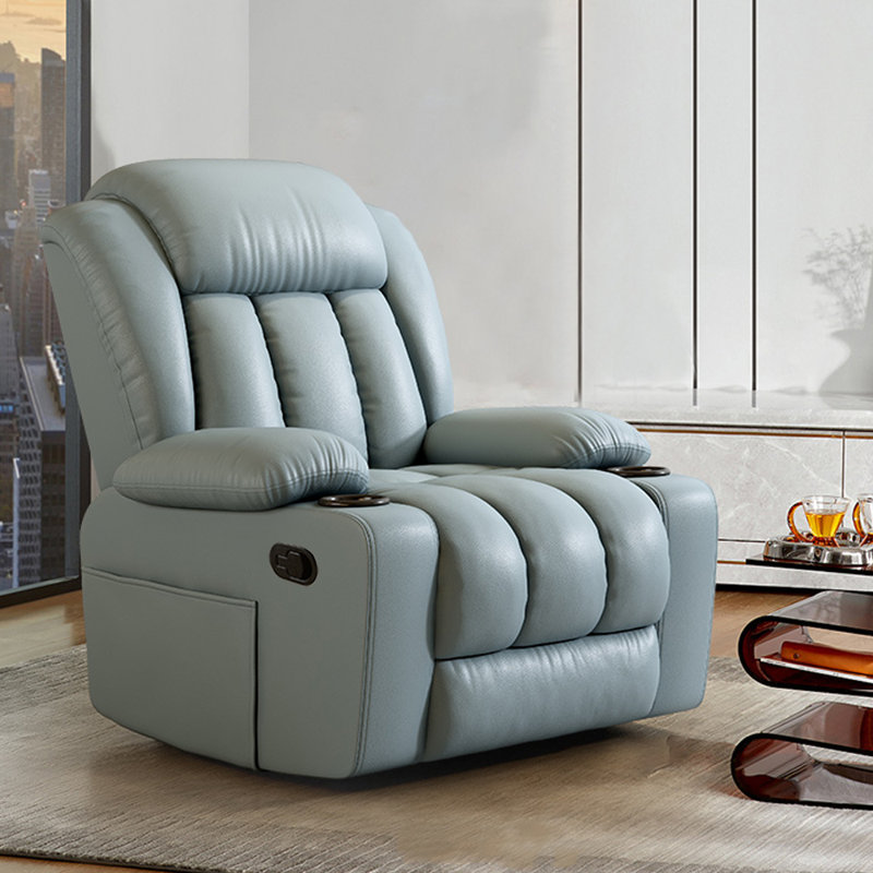 Fauteuil inclinable de salon avec porte-gobelet, Bleu