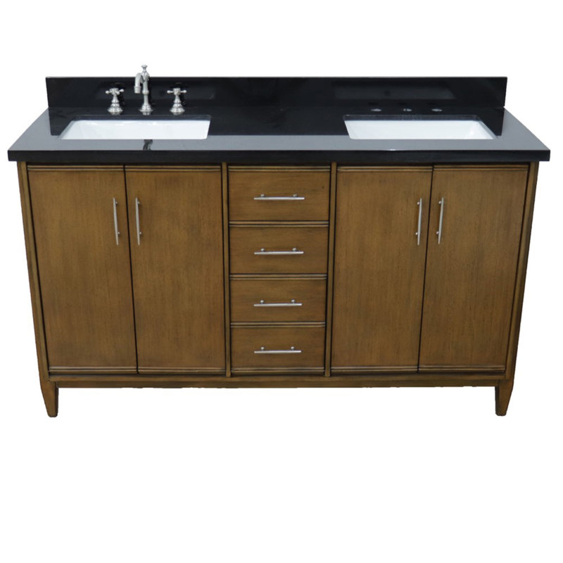 Ensemble de meuble-lavabo double 61 po Harrel, Noir