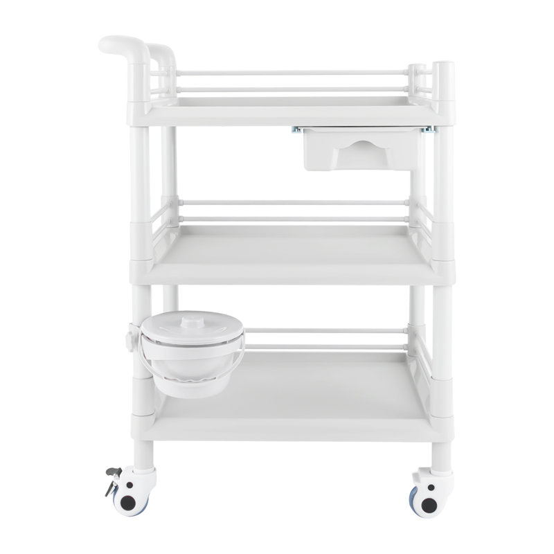 38.58'' H x 25.59'' W Utility Cart with Wheels, White