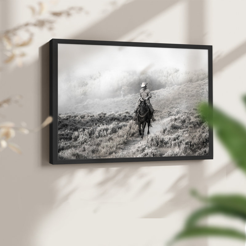 Cowboy -Framed Print - Restickable, H 8 po x l 10 po, Noir, noir, noir, noir