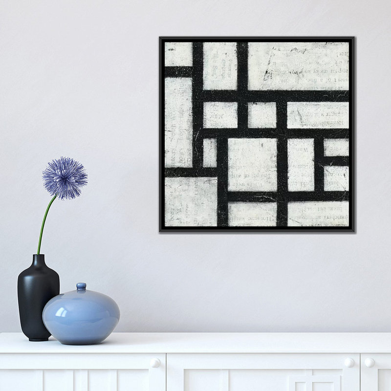 « labyrinthe iii », impression sur toile, H 18 po x l 18 po x P 1,5 po, Toile avec cadre noir, Pas de tapis