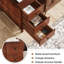 Table de chevet étroite à 3 tiroirs en bois massif Nightside, armoire de chevet brune à motif carré, rangement compact entièrement assemblé pour la chambre à coucher, le salon et les petits espaces