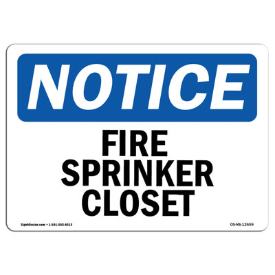 Fire Sprinkler Closet Sign