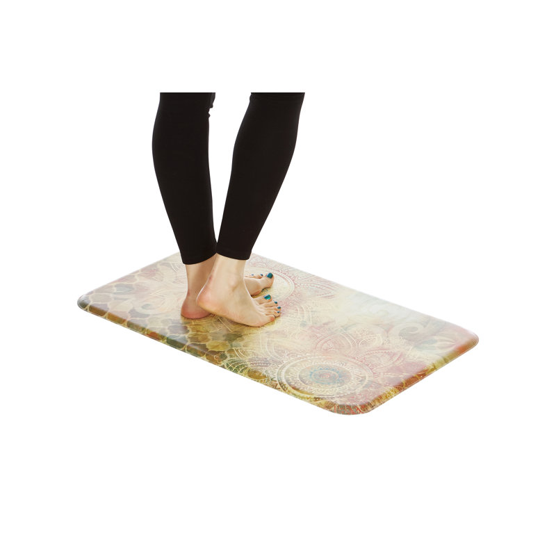 Grannis Synthetic Water Resistant Anti-Fatigue Non-Skid Kitchen Mat, Rectangle 1'8" x 3'