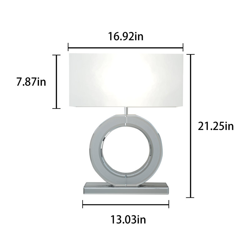 Maricelis 21.25" Table Lamp with Round Mirror Glass Base