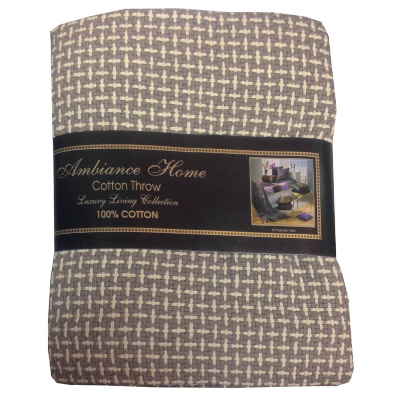 BASKET WEAVE Alauda Throw Blanket, Brown