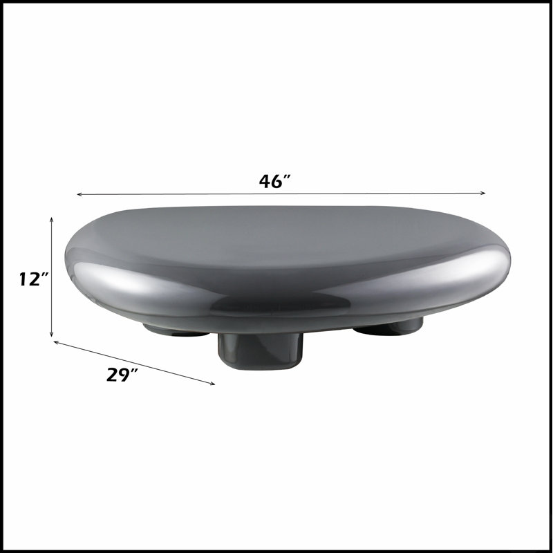 Table basse laquée brillante avec plateau épais de 150 mm, idéale pour les salons modernes et élégants.