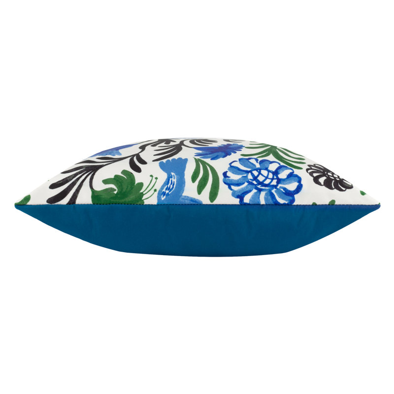 Aljento Indoor / Outdoor Floral Blue Square Throw Cushion