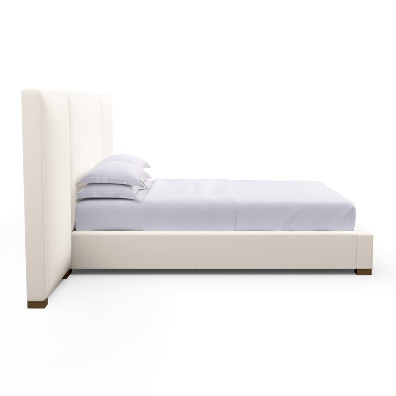 Prospect Upholstered Bed, Plush Velvet Pumice, Ebony, California King