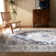 Tapis d'intérieur lavable bleu à médaillon rétro