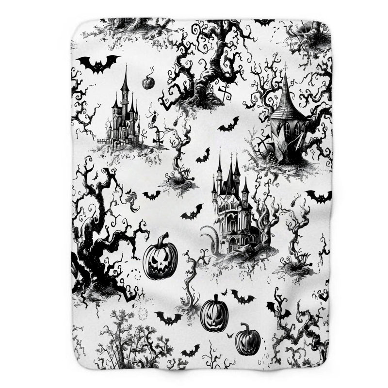 Couverture sherpa de qualité supérieure 1 pièce Gothic Chinoiserie, Grand lit