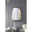 Miroir mural 27 po x 37 po avec cadre en bois pour les espaces - Idéal salon, salle de bain, vestibule, lignes minimalistes de style minimaliste, effet lumineux