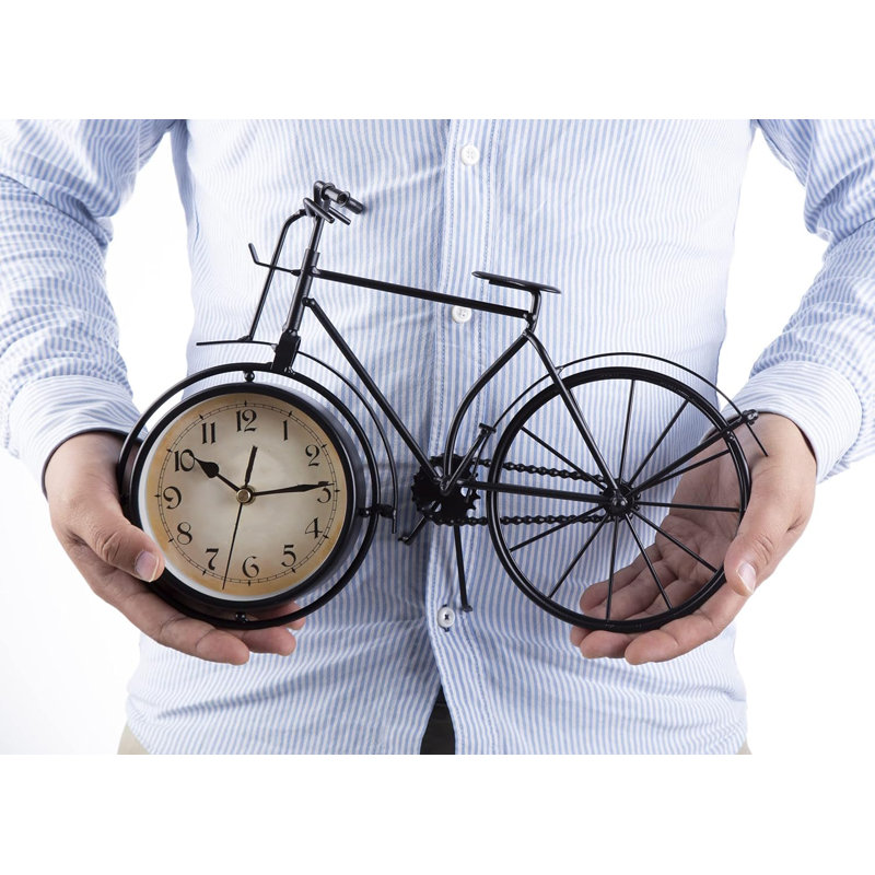 Retro Style Bicycle Table And Stand Clock