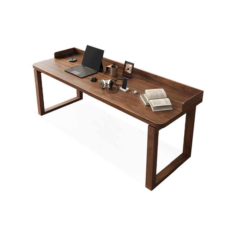 Bureau rectangulaire en bois massif noyer foncé, H 29,53 po x l 70,87 po x P 23,62 po