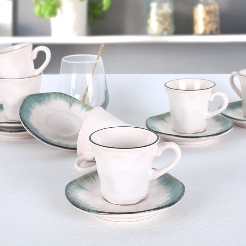 Handmade Ceramic Porcelain Teacup and Saucer