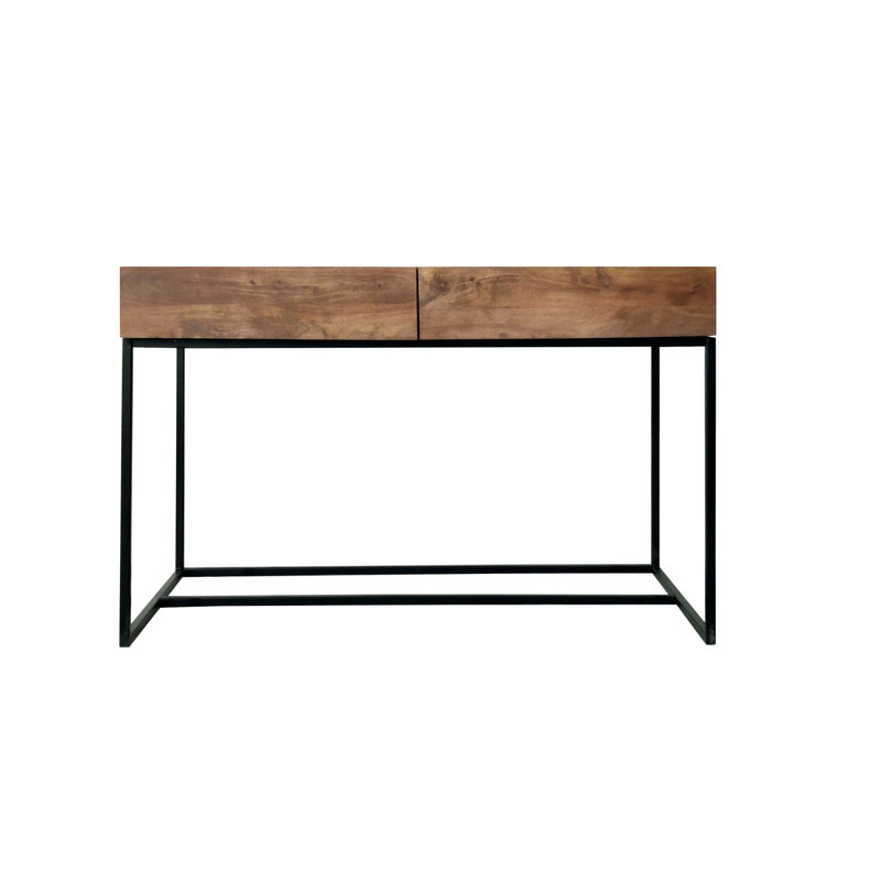 Timko Solid Wood Top Metal Base Writing Desk