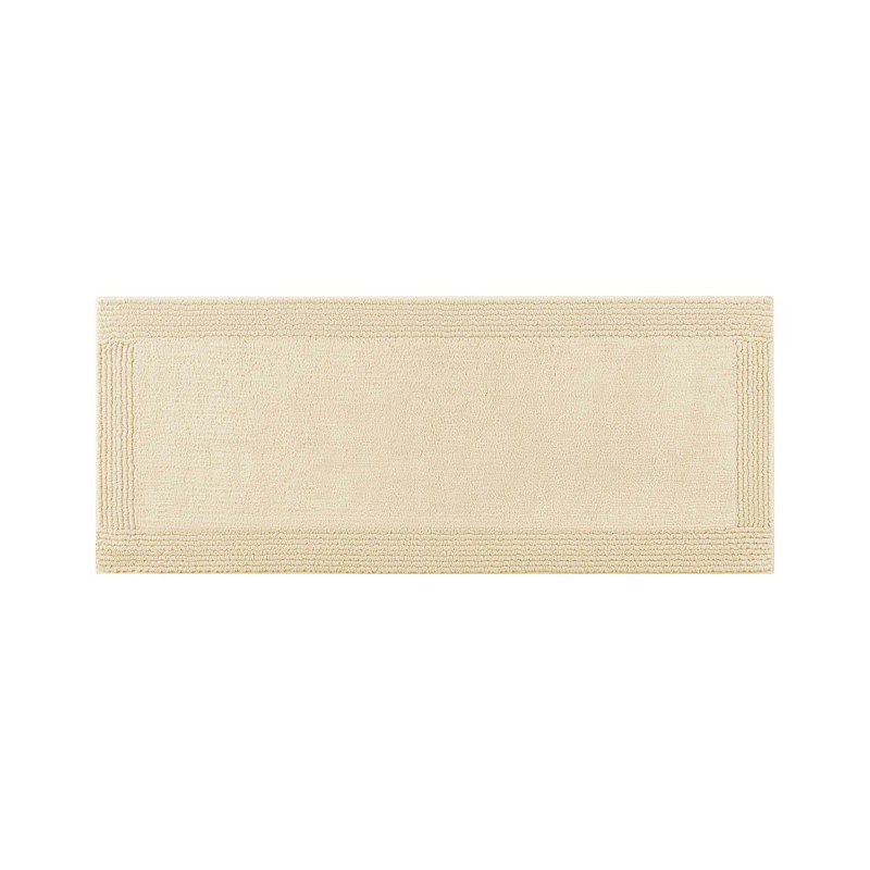 1 PCS 100% Cotton Tufted 3000 GSM Reversible Bath Rug, Beige, 13.78" L x 4.53" W
