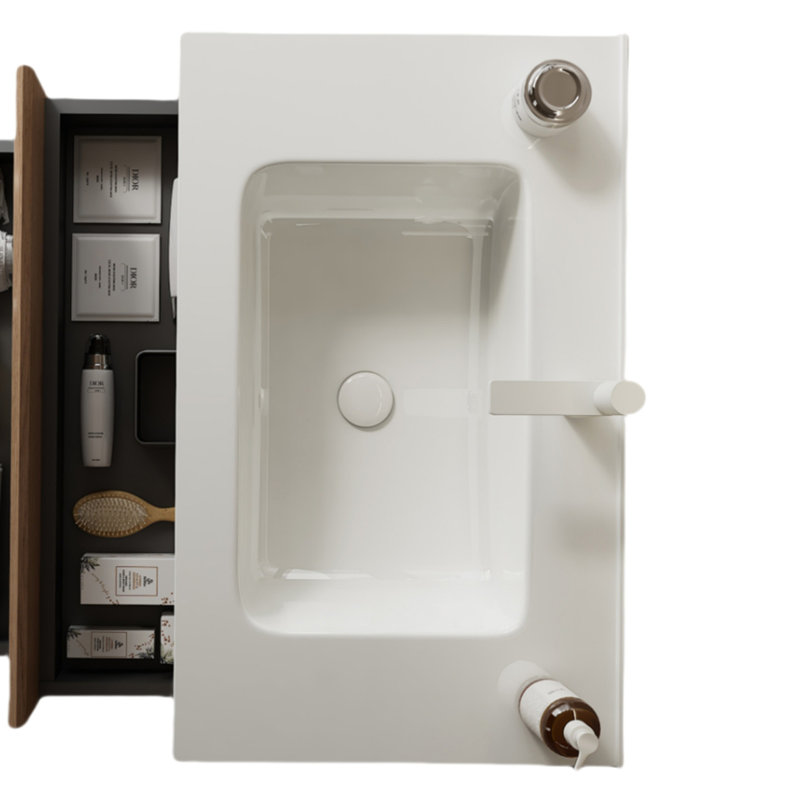 Lavabo de salle de bain 30 "sans armoire, avec lavabo en céramique blanche (75B)