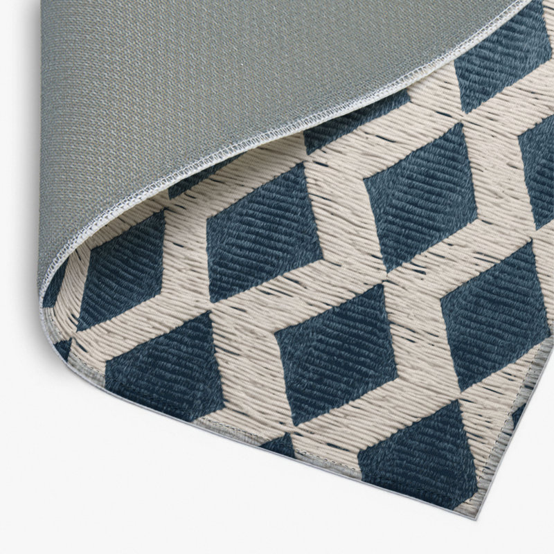 Tapis d'intérieur et d'extérieur à carreaux beige, Rectangulaire 2 pi x 3 pi