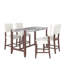 Ensemble de salle à manger 5 pièces, table de bar aspect marbre avec 4 chaises rembourrées
