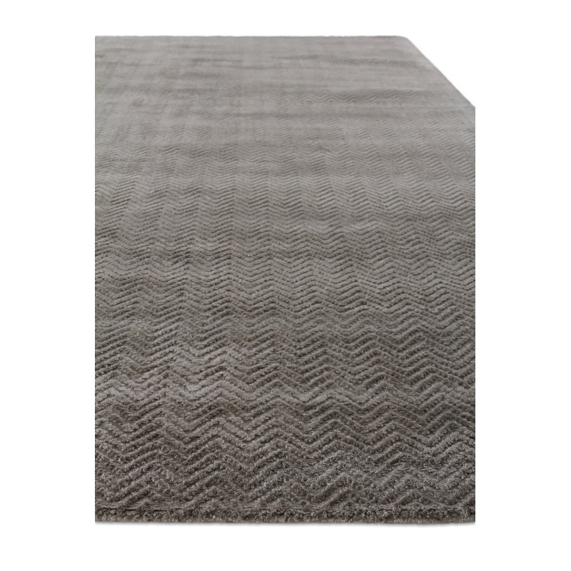 Pavo Tencel Chevron Area Rug in Silver, Rectangle 14' x 18'
