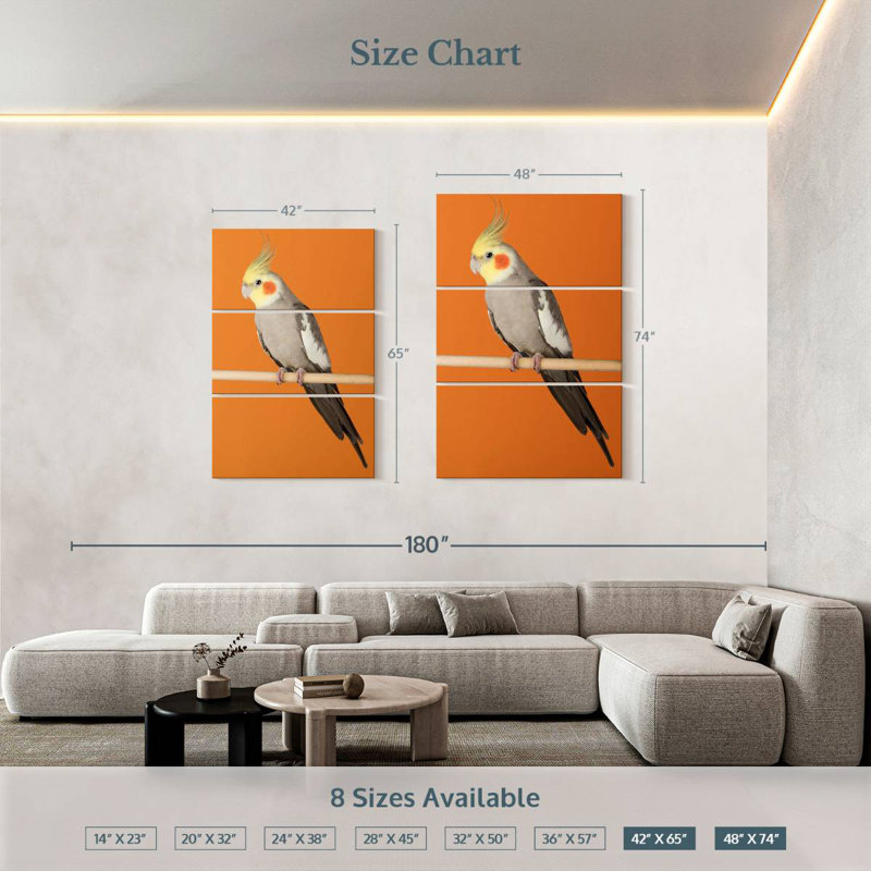 Brampt Cockatiel, 74" H x 48" W
