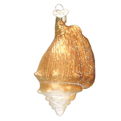 Ornement de Noël en verre soufflé Old World pour arbre de Noël, coquillage