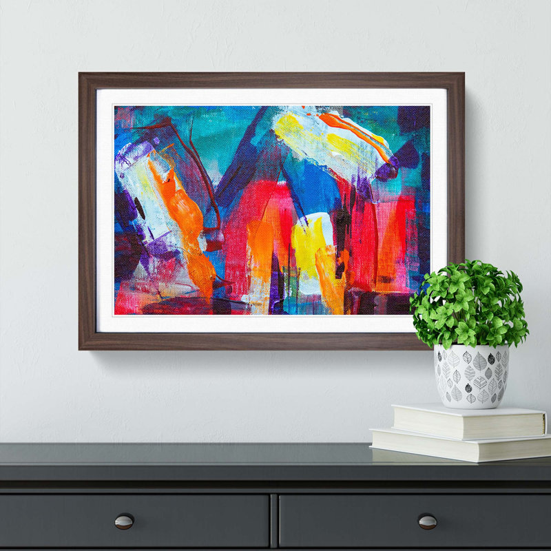 Abstract Art Painting Vol.26 by S.Johnson - Framed Print, 27cm H x 36cm W x 2cm D, Walnut Framed