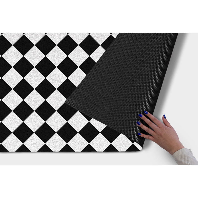 Non-Slip Chequered Outdoor Doormat