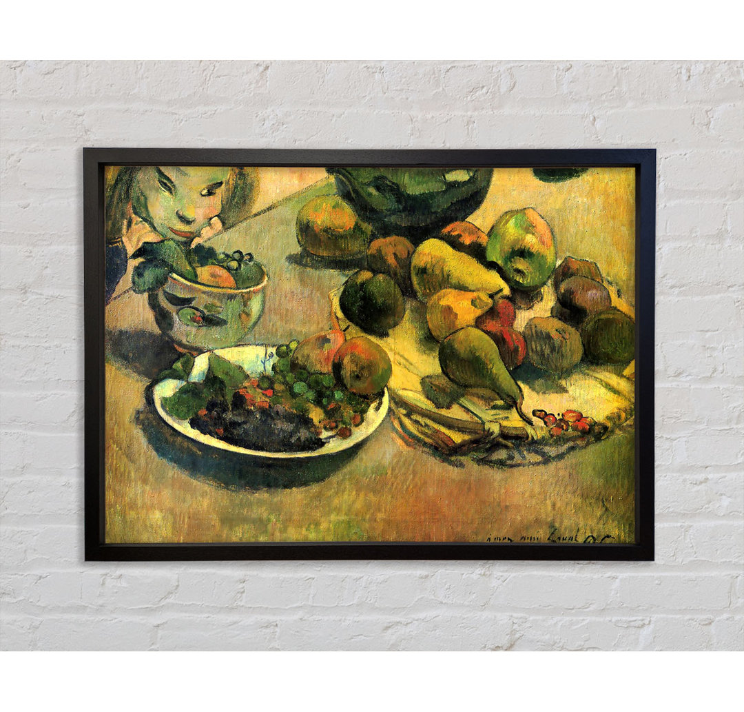 Stillleben mit Obst von Paul Gauguin - Einzelbildrahmen Kunstdrucke auf Leinwand