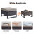 Kahlan 105'' Wide L-Shaped Powder Coated Steel with Cushions-374174406