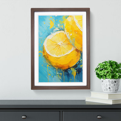 Lemon Fruit Gestural No.2 - Framed Print