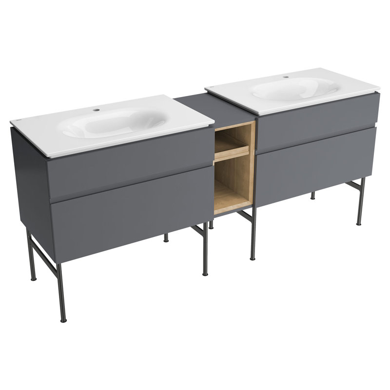 Ensemble de pattes de coiffeuse studio S, Noir mat