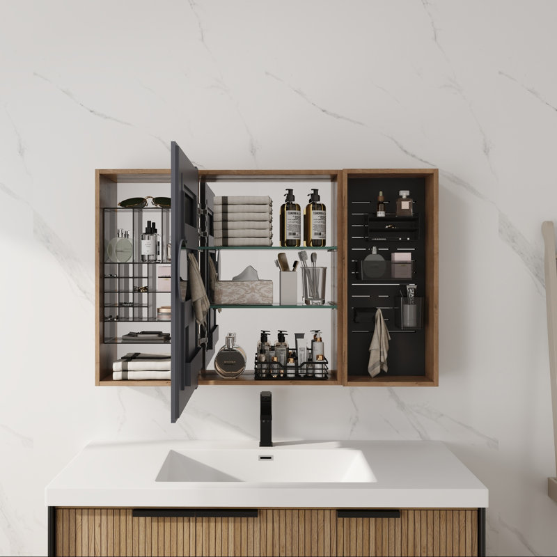 Armoire de salle de bain avec miroir et rangement