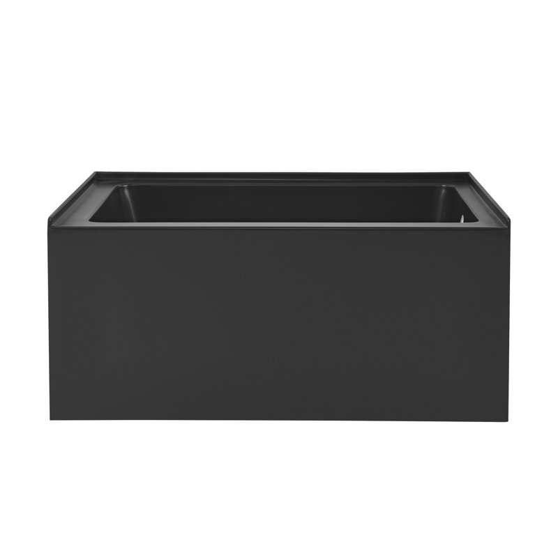 Voltaire 48" x 32" Alcove Bathtub with Apron, Right, Matte Black