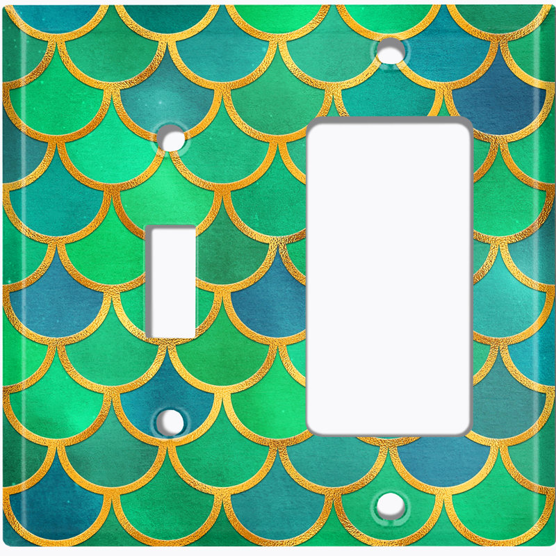 Plaque murale 2 bandes Mermaid, Vert et bleu