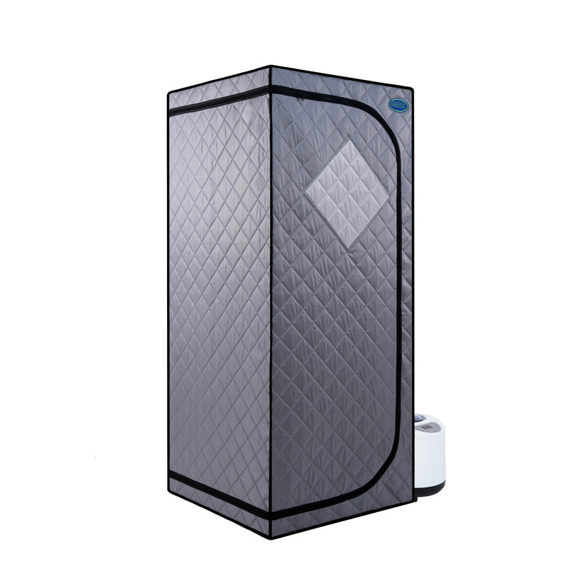 Portable Steam For Home - Personal Spa Enjoyment Zone. Grey. 2.2L Generator. 150F Max Heat. Approved. Remote Controlled With Timer. Foldable Chair. Waterproof & Heatproof Material. Easy Installation