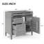 Meuble-lavabo 2 tiroirs 36 po à 2 tiroirs sans lavabo supérieur, armoire de rangement moderne avec tiroir basculant, structure en bois massif-574230922