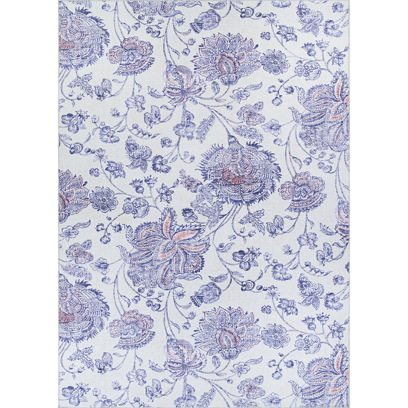 Tapis de zone plumeria floral Seydou, Tapis de couloir 2 pi x 8 pi