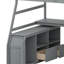 Lit mezzanine peu encombrant avec tiroirs de rangement intégrés, tablettes ouvertes et bureau d'étude intégré pour une vie moderne-1049324292
