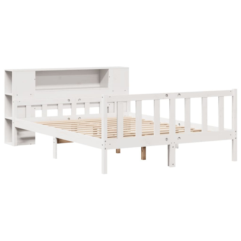 Mohall Solid Wood Bed, 160 x 200 cm, White
