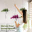 Support à plante en macramé, support à plante en paquet de 2, cintres en corde de coton pour l'intérieur et l'extérieur, support pour plante à fleurs suspendu pour décorations d'intérieur