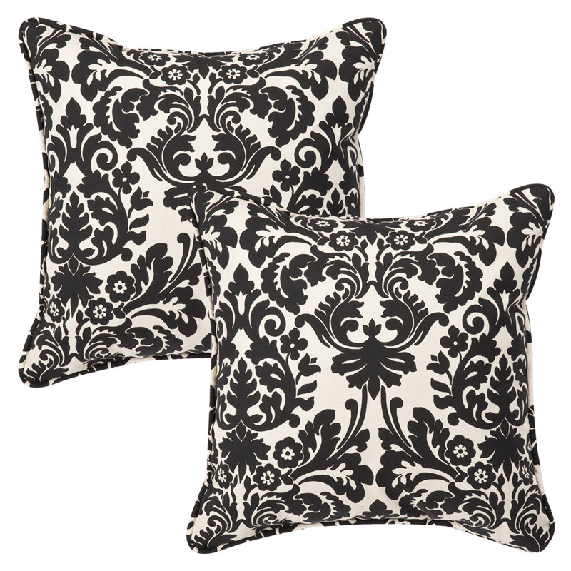 Damask Reversible Throw Pillow, Pompeii Red, 18.5" x 18.5" x 5"