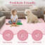 Tapis festonné en polyester 9 x 12 de couleur rose, lavable à la machine avec envers antidérapant pour le salon, tapis intérieur doux à poils courts