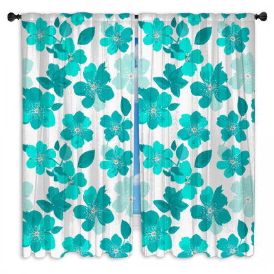 Floral Window Curtains  Nature Sheer & Room Darkening - 2 Panels