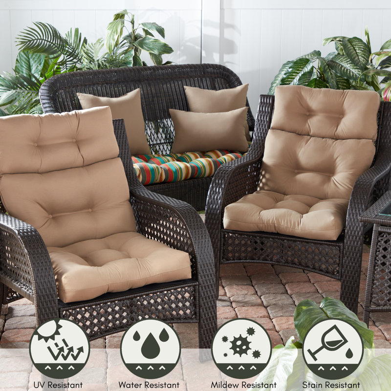 Lester Outdoor High Back Chair Cushion, 1, Coronado