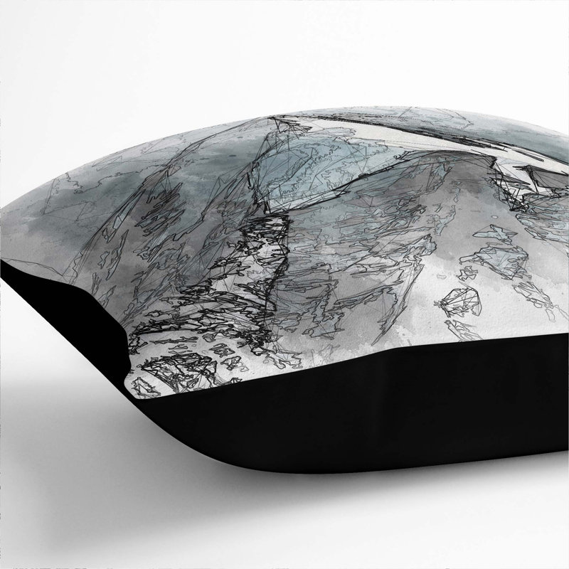 Square Throw Cushion, Black, 40cm H x 40cm W x 15cm D