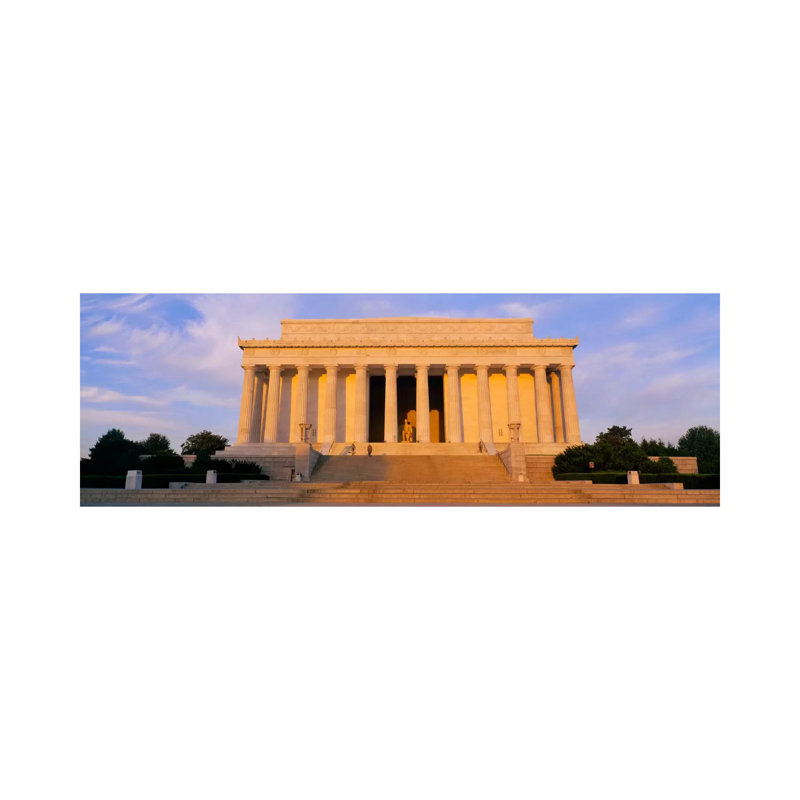 Facade Of A Memorial Building, Lincoln Memorial, Washington DC, USA - Wrapped Canvas Panoramic Print