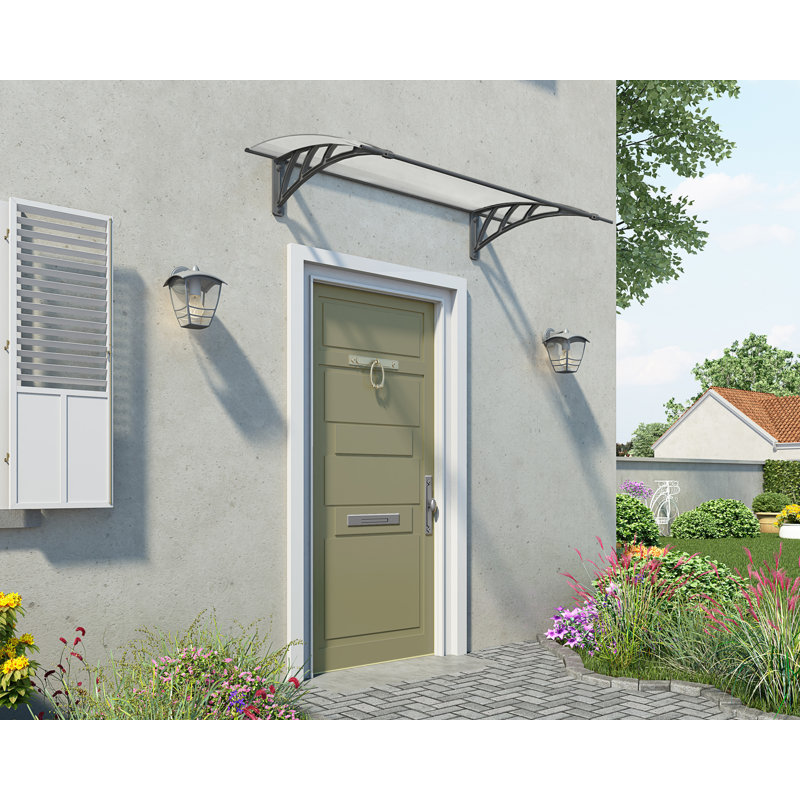 Canopia By Palram 85.5cm W x 136.5cm D Glass Gray Cover Retractable Door / Window Awning