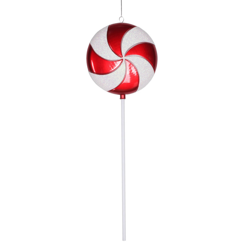 Ornement de bonbon bonbon, H 24 po x l 6 po x P 0,5 po, Rouge